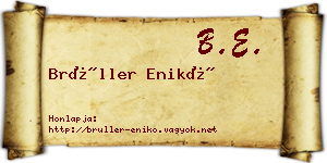 Brüller Enikő névjegykártya